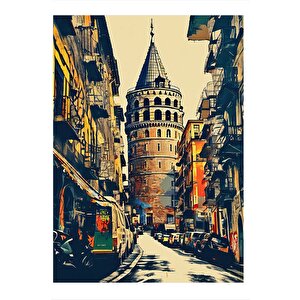 Galata Kulesi Hediyelik Ahşap Tablo 25cmx 35cm 25x35 cm