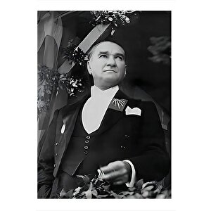 Mustafa Kemal Atatürk Modern Ahşap Tablo 35cm X50cm 35x50 cm