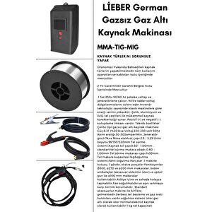 Lieber German Teknoloji M300 Mig Tig Mma 3in1 300 Amper İnvertör Ve Gazsız Gazaltı Kaynak Makinesi