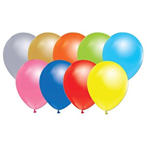Karışık Renkli Metalik Balon 10'lu 12"