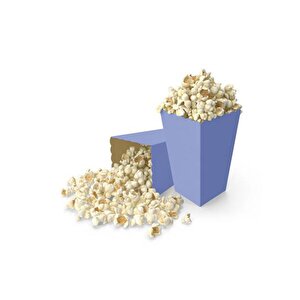 Makaron Lila Patlamış Mısır Kutusu Popcorn Kutusu 8'li