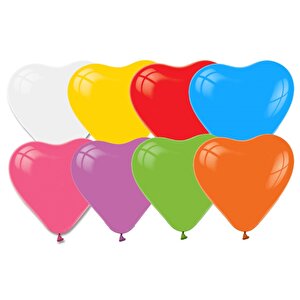 Karışık Renkli Kalp Balon 10'lu 12"