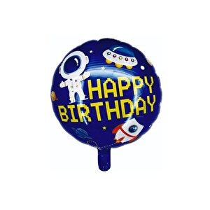 Kozmik Uzay Temalı Happy Birthday Folyo Balon Parti Balonu 45 Cm
