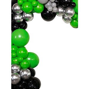 Yeşil Siyah Balon Zincir Seti Doğum Günü Parti Seti