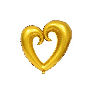 Altın Kalp Folyo Balon İçi Boş