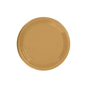 Plastik Tabak Altın Renkli 22 Cm 25'li