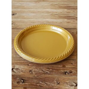 Plastik Tabak Altın Renkli 22 Cm 25'li