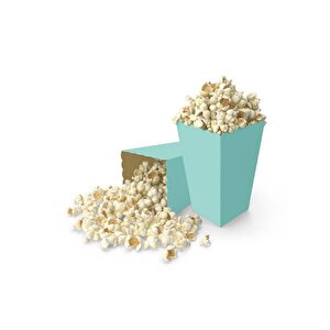 Makaron Yeşil Patlamış Mısır Kutusu Popcorn Kutusu 8'li