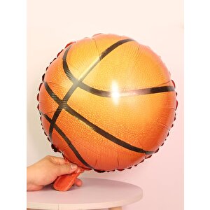 Basketbol Topu Folyo Balon Basketbol Temalı Doğum Günü Parti Balonu 18 Inç 45 Cm