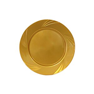 Lüks Plastik Mika Tabak 6'lı 26 Cm Gold