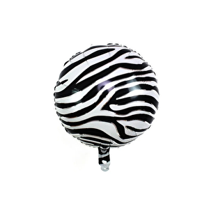 Zebra Desenli Folyo Balon Safari Temalı Doğum Günü Parti Balonu 45 cm
