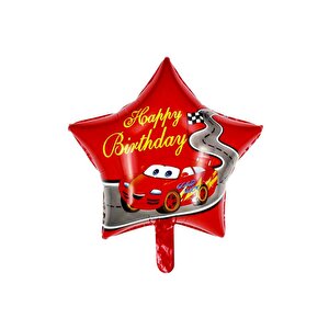 Cars Temalı Happy Birthday Folyo Balon Yıldız Figürlü 18” 46 Cm