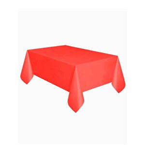 Kırmızı Plastik Masa Örtüsü Doğum Günü Masa Örtüsü 