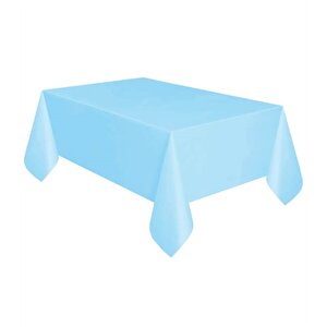 Mavi Plastik Masa Örtüsü Doğum Günü Masa Örtüsü 