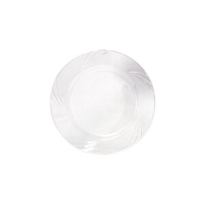 Lüks Plastik Mika Tabak 6'lı 23 Cm Şeffaf