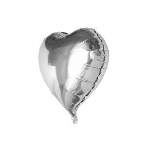 Gümüş Kalp Folyo Balon Kalp Parti Balonu 24 Inc