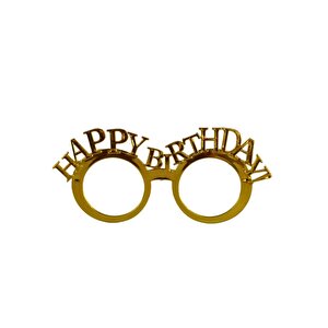 Happy Birthday Gözlük Doğum Günü Parti Aksesuarı Altın