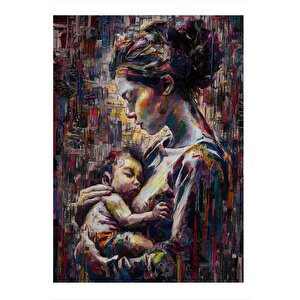 Anne Ve Bebeği Art Mdf Poster 35cm X50cm 35x50 cm
