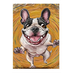 Sevimli Gülen Köpek Art Mdf Poster 25cmx 35cm 25x35 cm