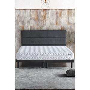 Slim Pocket Yatak Seti 140x200 Çift Kişilik Paket Yaylı Yatak, Gri Metal Baza Ve Başlık Takımı