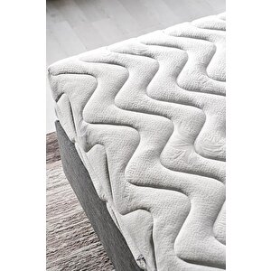 Niron Slim Pocket Yatak Seti 140x200 Çift Kişilik Paket Yaylı Yatak, Gri Metal Baza Ve Başlık Takımı