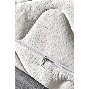 Niron Slim Pocket Yatak Seti 120x200 Tek Kişilik Paket Yaylı Yatak, Gri Metal Baza Ve Başlık Takımı