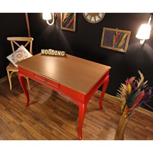 Wooding 120 Cm Çekmeceli Masif Kırmızı Naturel Çalışma Masası