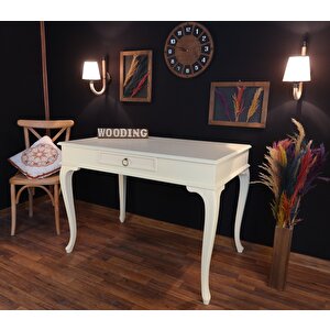 Wooding 120 Cm Çekmeceli Masif Lake Krem Çalışma Masası