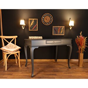 Wooding 120 Cm Çekmeceli Masif Lake Antrasit Çalışma Masası