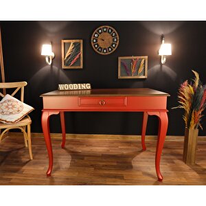 Wooding 120 Cm Çekmeceli Masif Kırmızı Ceviz Çalışma Masası