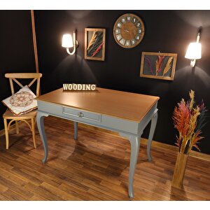 Wooding 110 Cm Çekmeceli Masif Gri Naturel Çalışma Masası