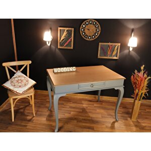 Wooding 110 Cm Çekmeceli Masif Gri Naturel Çalışma Masası