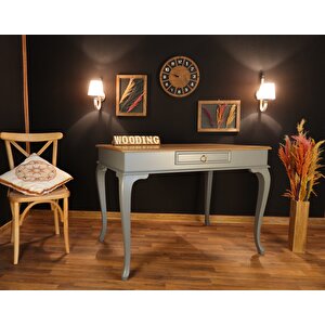Wooding 110 Cm Çekmeceli Masif Gri Naturel Çalışma Masası