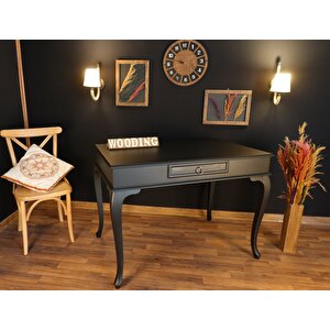 Wooding 120 Cm Çekmeceli Masif Lake Siyah Çalışma Masası