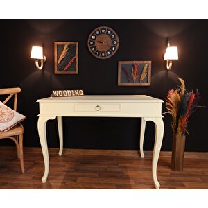 Wooding 110 Cm Çekmeceli Masif Lake Krem Çalışma Masası