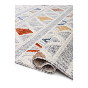Broadway Koleksiyonu Mavi Tonlarda Modern İskandinav Vintage  Kilim Desenli Halı Yolluk 120x180 cm