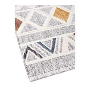 Broadway Koleksiyonu Mavi Tonlarda Modern İskandinav Vintage  Kilim Desenli Halı Yolluk