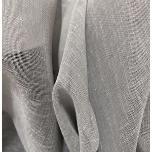 Gri Keten Rustik Tül Perde /kuşgözü Grommet Rustik Perde 500x250 cm