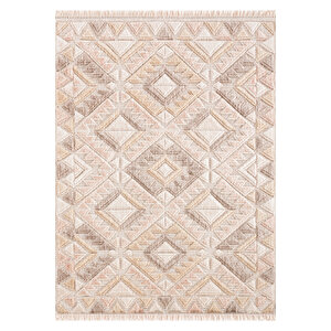 Rio Koleksiyonu Hasır Görünümlü Süpersoft İskandinav Desenli Modern Bukleli Loop Makine Halısı 80x300 cm