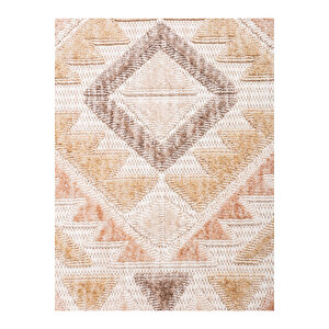 Rio Koleksiyonu Hasır Görünümlü Süpersoft İskandinav Desenli Modern Bukleli Loop Makine Halısı 160x230 cm