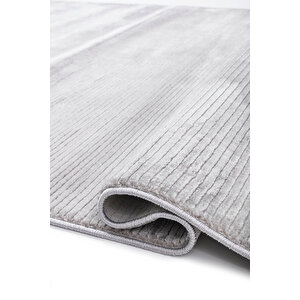 Tiviti Koleksiyonu Polyester Krem Beyaz Gri Bej Makine Halısı 120x180 cm