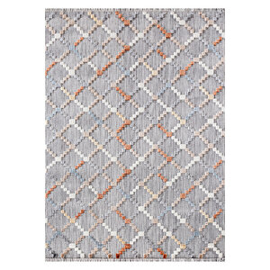 Broadway Koleksiyonu Mavi Tonlarda Modern İskandinav Vintage  Kilim Desenli Halı Yolluk