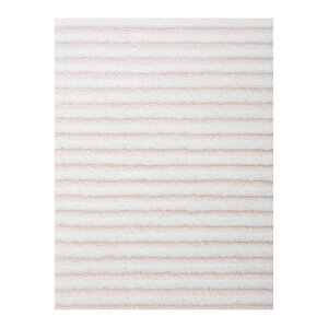 Tiviti Koleksiyonu Polyester Krem Beyaz Gri Bej Makine Halısı 120x180 cm