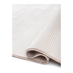 Tiviti Koleksiyonu Polyester Krem Beyaz Gri Bej Makine Halısı 120x180 cm