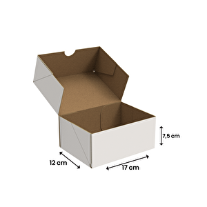 17x12,5x7,5 - Beyaz Kesimli Karton Kutu - Internet Ve Kargo Kutusu - 200 Adet