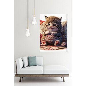 Örgü Ören Yavru Kedi  Hediyelik Mdf Tablo 70cmx 100cm 70x100 cm