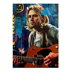 Kurt Cobain Nirvana Model Ahşap Tablo 50cmx 70cm 50x70 cm