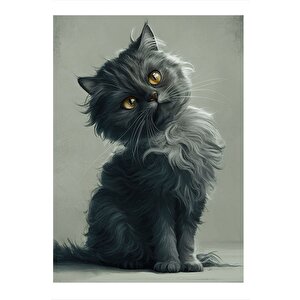 Somurtkan Boz Yavru Kedi Mdf Tablo 35cm X50cm 35x50 cm