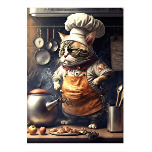 Somurtkan Aşçı Kedi  Hediyelik Mdf Tablo 35cm X50cm 35x50 cm