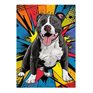 Renkli Fon Sevimli Köpek Tasarım Mdf Tablo 25cmx 35cm 25x35 cm